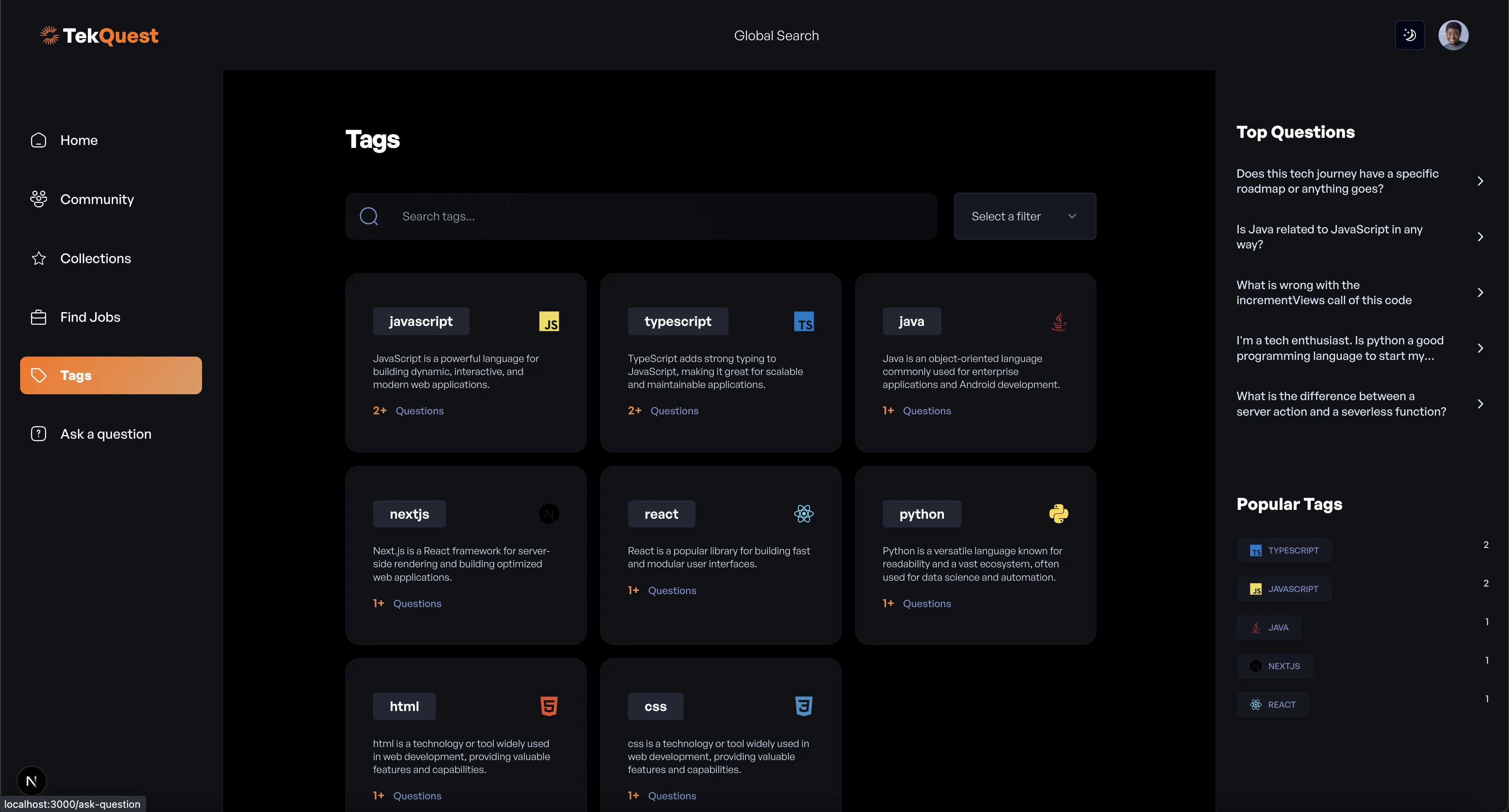 Tags Page